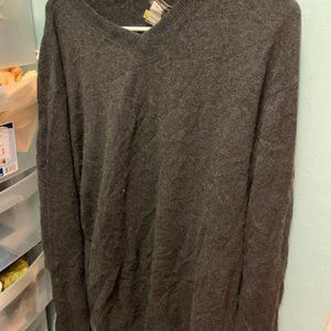 2XLT Pronto Uomo Charcoal Cashmere V-Neck Sweater